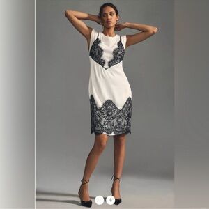 Maeve White and Black Lace Dress